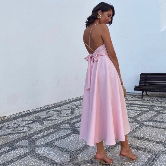 Zara Pink Midi Dress size small - Picture 7 of 16